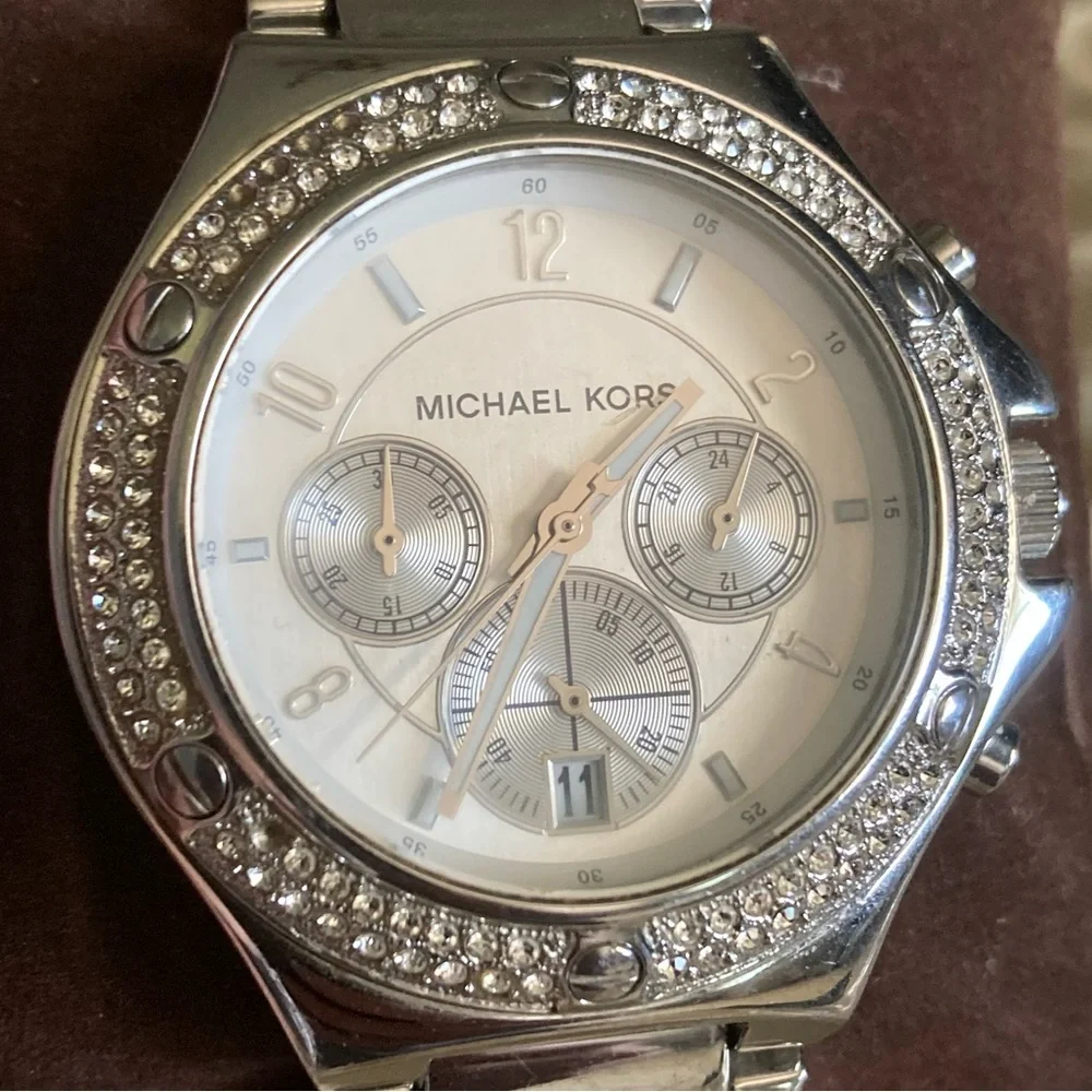 Michael Kors Rocktop Chronograph Silver-tone Ladies Watch